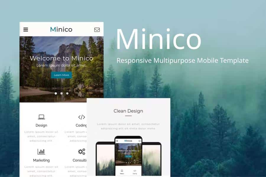 Minico - Responsive Multipurpose Mobile Template