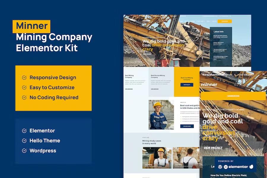 Preview image for Minner - Construction & Building Elementor Template Kit