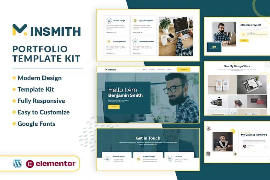 MINSMITH - Portfolio Elementor Template Kit listing image