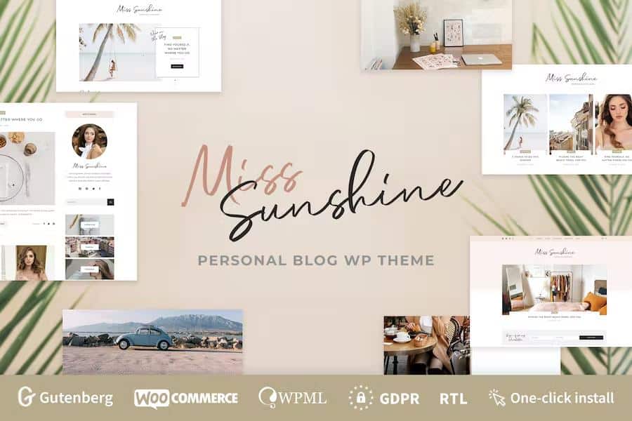 Miss Sunshine - Women Lifestyle Blog WordPress Theme