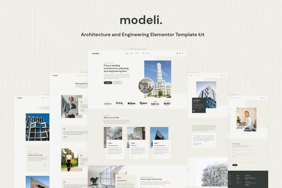 Modeli - Architecture & Engineering Elementor Template kit
