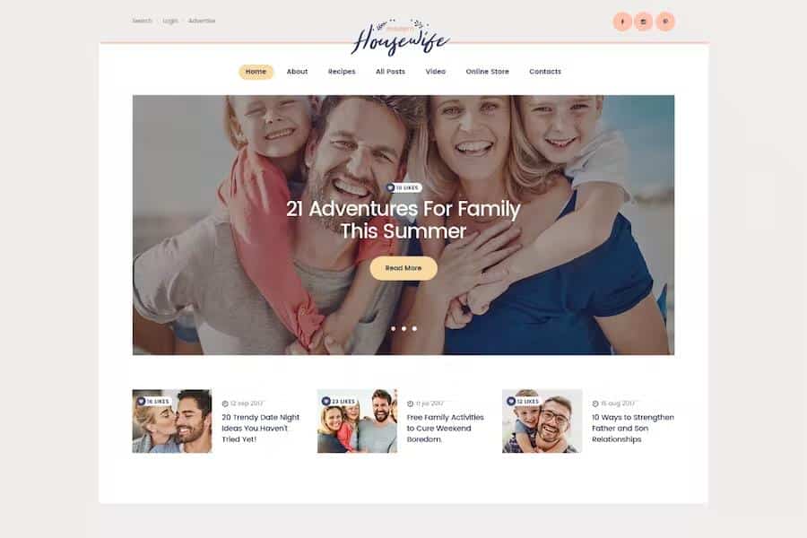 Modern Housewife - Women & Family WordPress Blog Theme