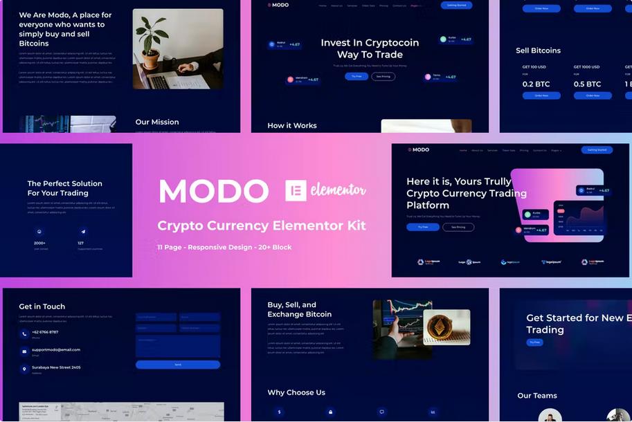 Product preview supplied for MODO - Crypto Currency Elementor Template Kit