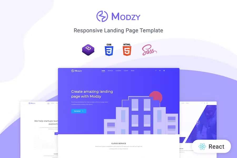 Modzy -  React Landing Page Template
