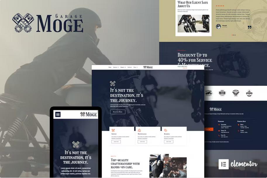 Moge - Motorcycle Repair & Service Elementor Template Kit