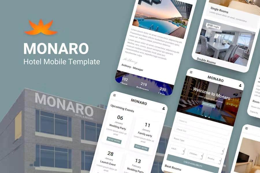 Monaro - Hotel Mobile Template
