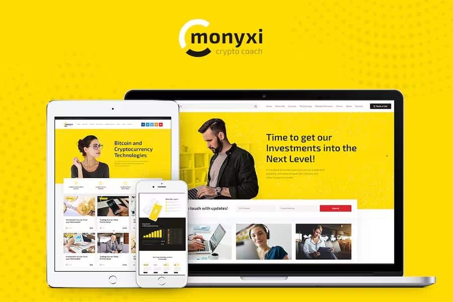 Monyxi - ICO Cryptocurrency Trading Business Coach WordPress Theme