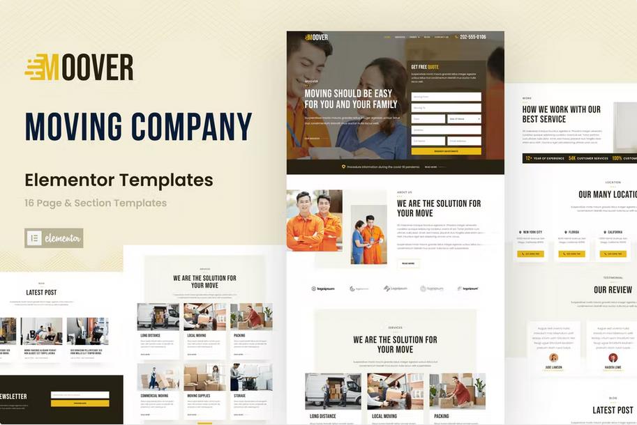 Moover - Moving Company Website Elementor Template Kit listing image