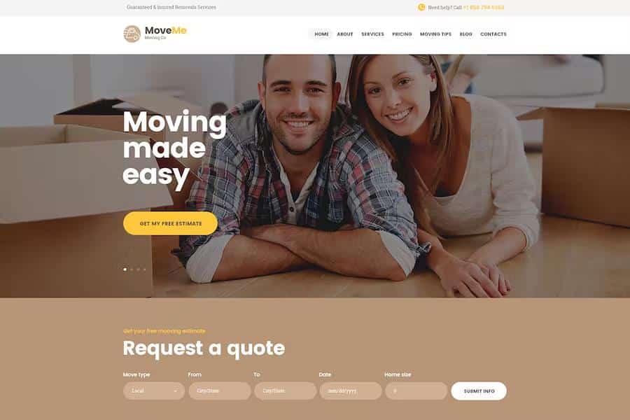 MoveMe - Moving & Storage Relocation Company WordPress Theme