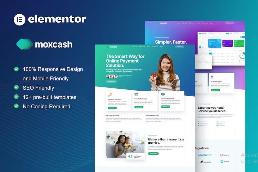 Preview image for MoxCash - Online Payment Gateway Elementor Pro Template Kit
