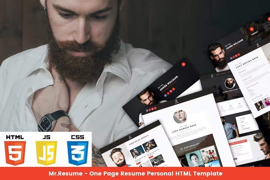 Mr.Resume - One Page Resume Personal HTML Template