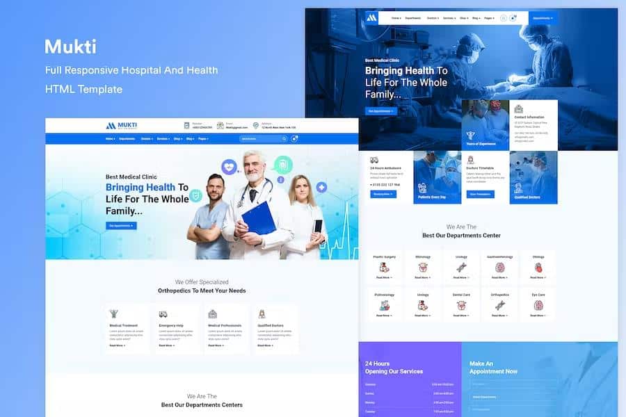 Mukti - Hospital Health HTML Template