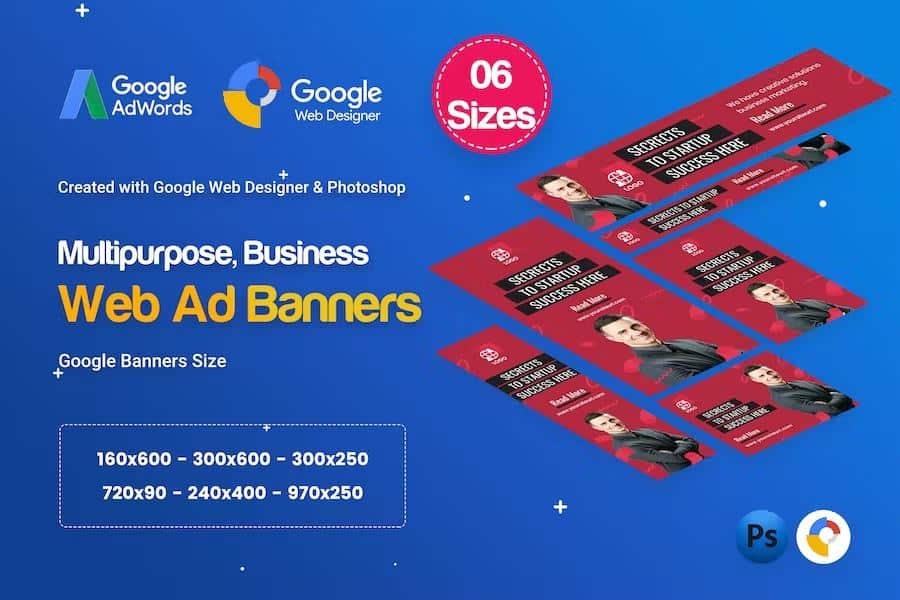 Multi Purpose Banners HTML5 D28 - GWD & PSD