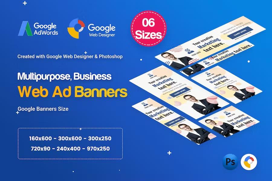 Multi Purpose Banners HTML5 D32 - GWD & PSD