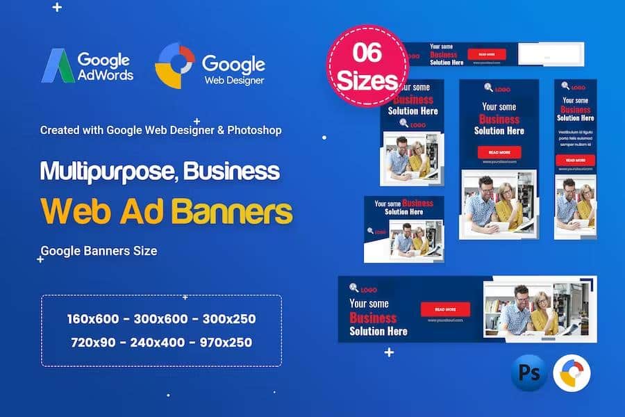 Multi-Purpose Banners HTML5 D52 - GWD & PSD