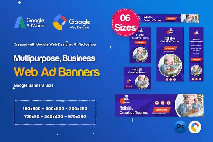 Multi-Purpose Banners HTML5 D54 - GWD & PSD