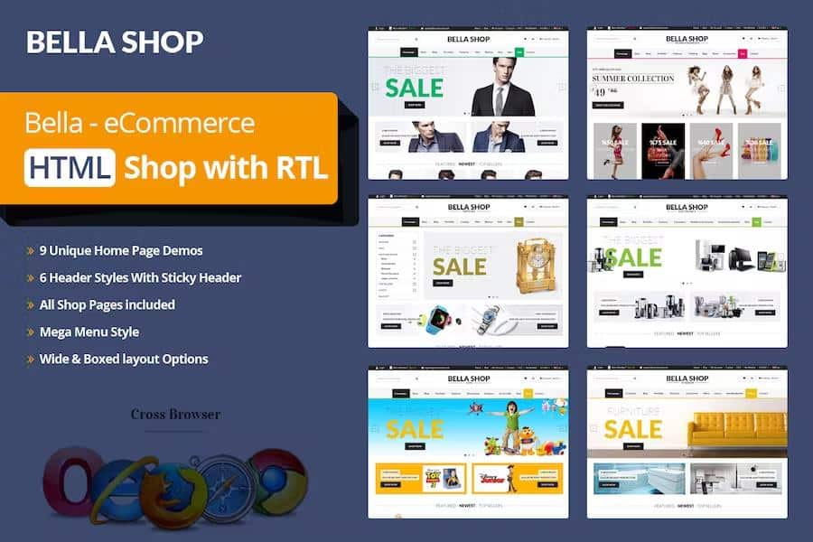 Bella - eCommerce HTML Shop with RTL
