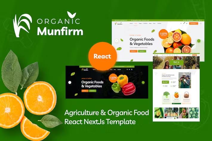 Munfirm - Organic Food Store React NextJs Template