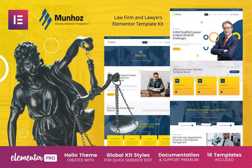Munhoz - Law Firm & Attorneys Elementor Template Kit