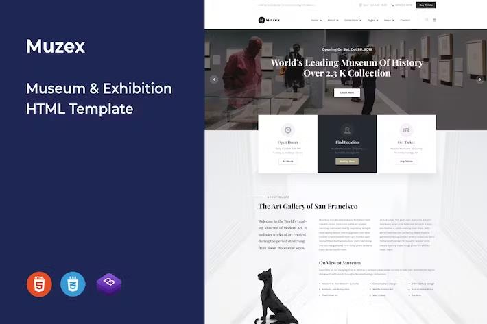 Muzex - Museum & Exhibition HTML Template listing image