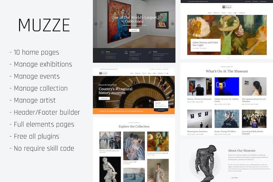 Muzze - Museum Art Gallery Exhibition WordPress Theme