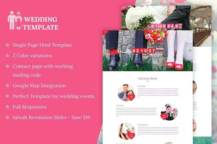 Product preview supplied for My Wedding - Invitation HTML Template