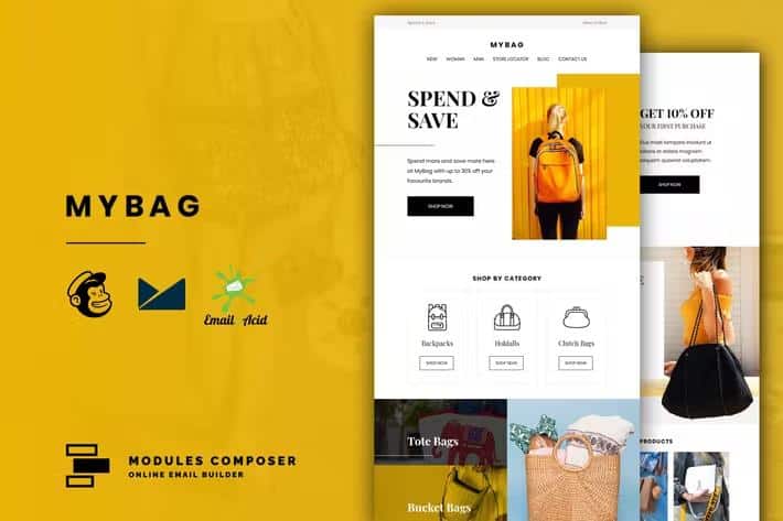 MyBag - E-commerce Responsive Email for Fashion & Accessories with Online Builder