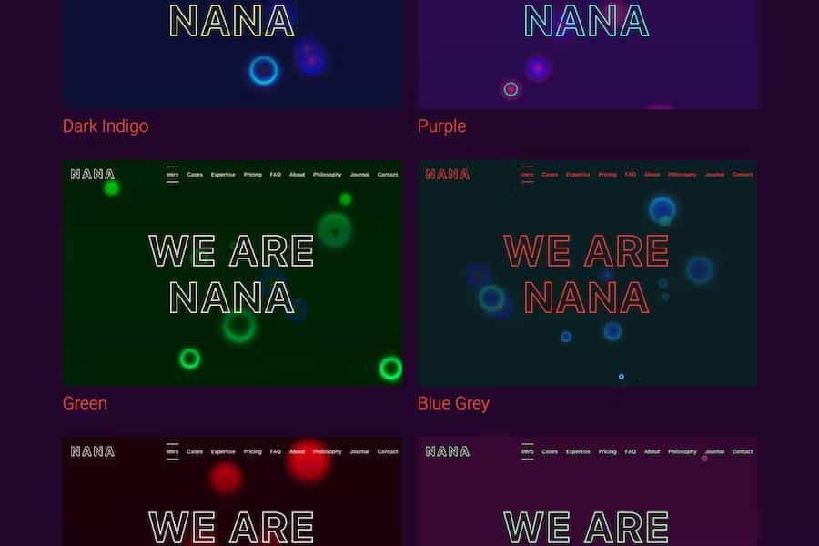 Nana - Minimalistic One-Pager With Animated Background