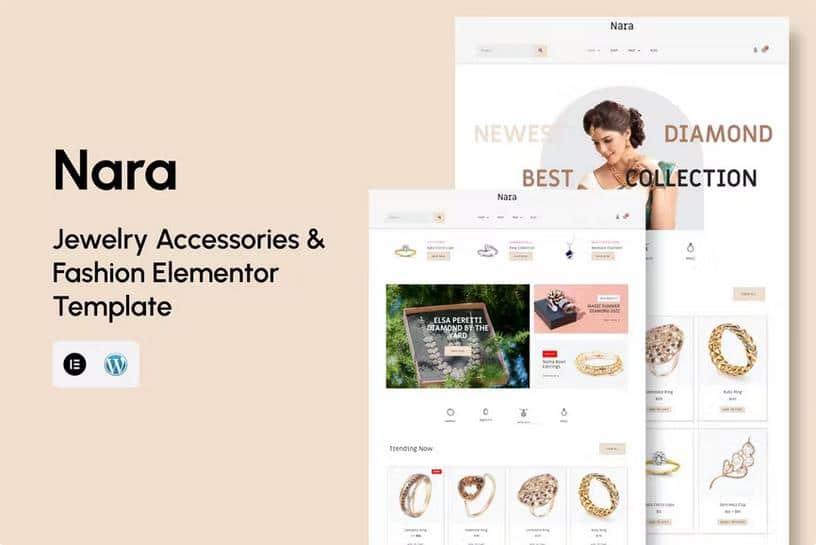 Product preview supplied for Nara - Jewelry Accessories Store Template Kit