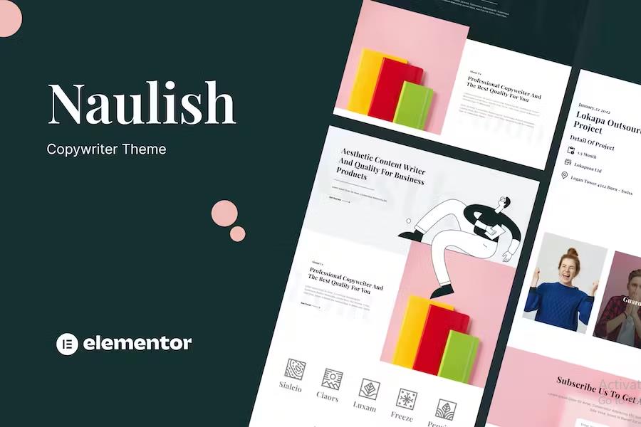 Naulish - Copywriter Elementor Template Kit product preview