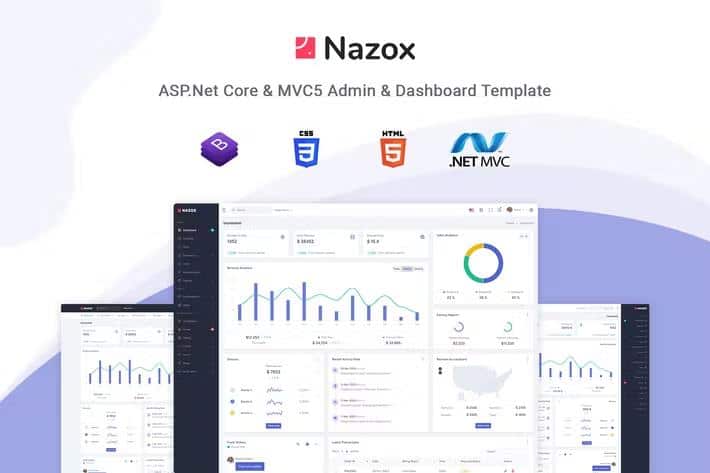 Nazox - ASP.Net Core & MVC5 Admin & Dashboard Template