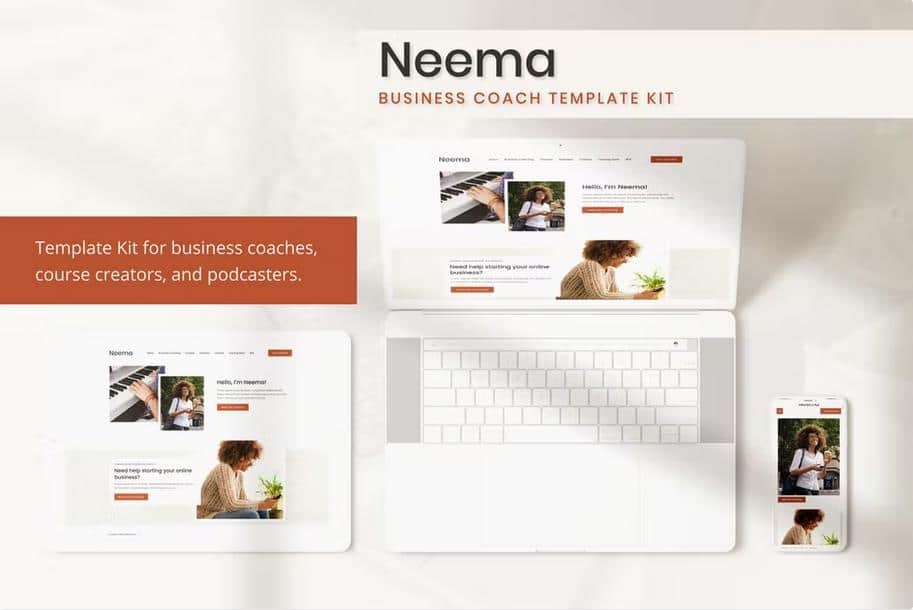Product preview supplied for Neema - Business Coach Elementor Template Kit