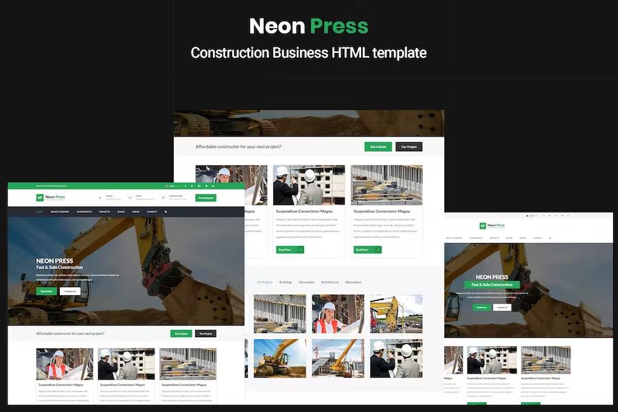 Neon-Press - Construction Business HTML template