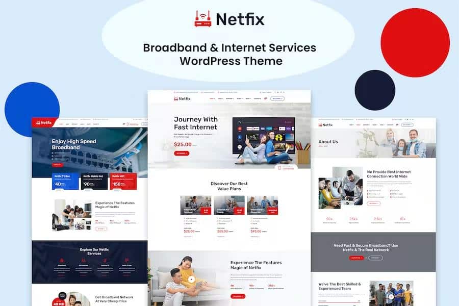 Netfix - Broadband & Internet Services WordPress Theme + RTL