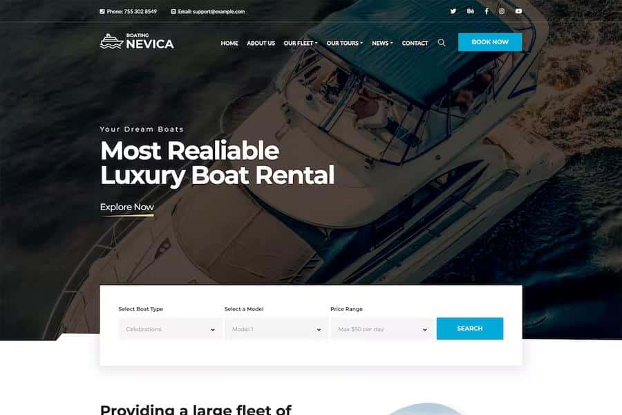 Nevica -  Luxury Boats Rental HTML