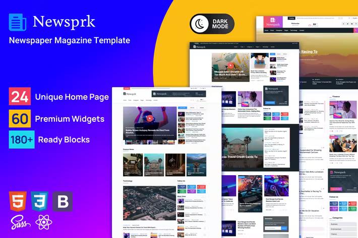 Newsprk - React Blog Magazine Template