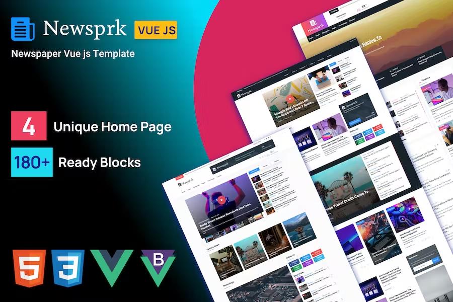 Newsprk - VueJS Newspaper Template