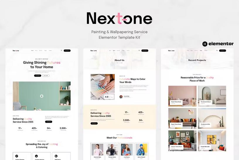 Nextone - Painting & Wallpapering Service Elementor Template Kit