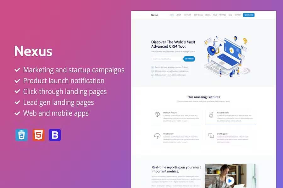 Nexus - Premium SaaS Landing Page Template