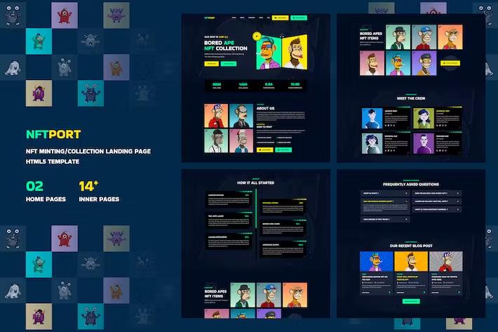 Product preview supplied for NFT Minting/Collection Landing Page HTML5 Template