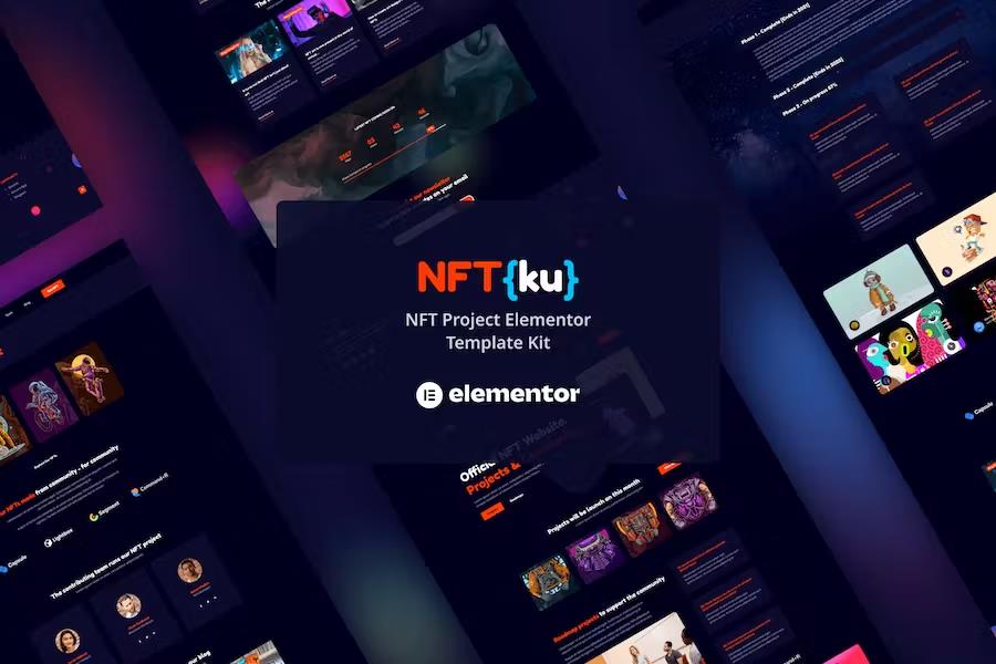 Product preview supplied for NFTku - NFT Project Elementor Template Kit