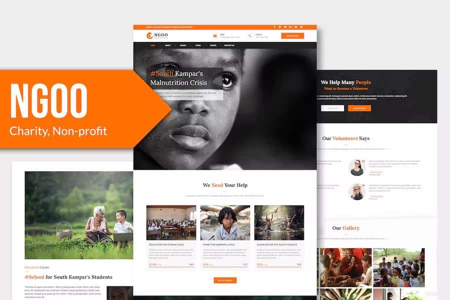 NGOO - Charity, Non-profit, and Fundraising HTML Template
