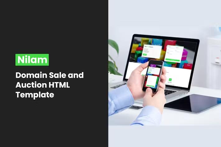 Product preview supplied for Nilam - Domain Sale and Auction HTML Template