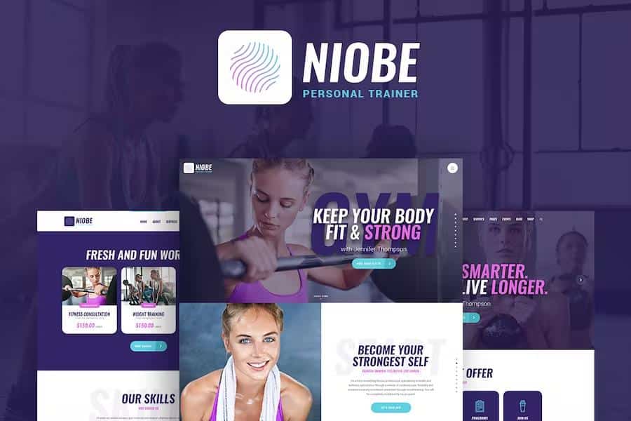 Niobe - A Gym Trainer & Nutrition Coach WordPress Theme