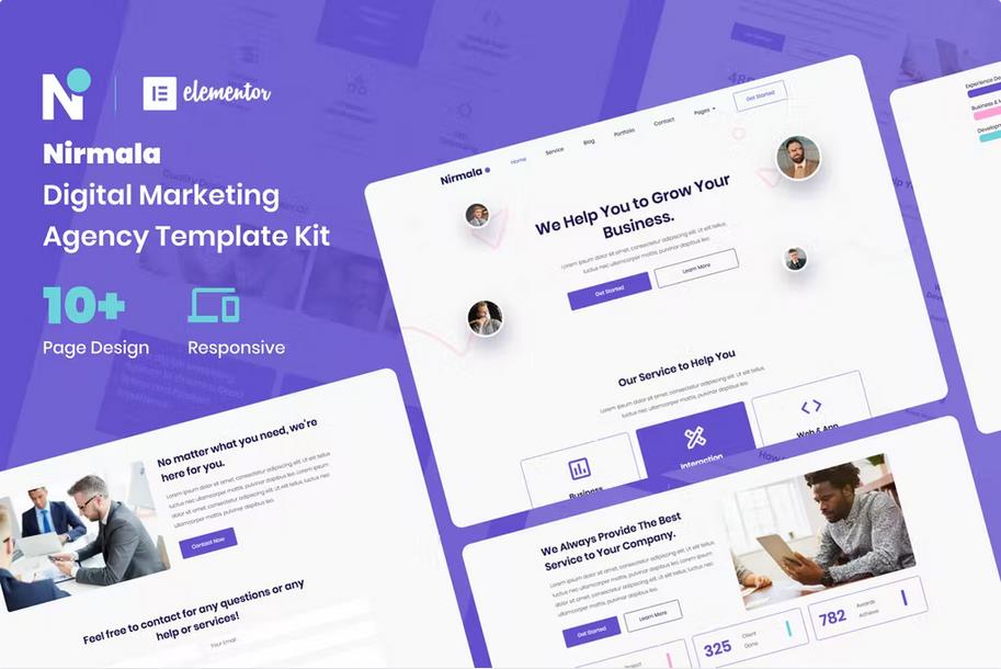 Product preview supplied for Nirmala - Digital Marketing Agency Elementor Template Kit