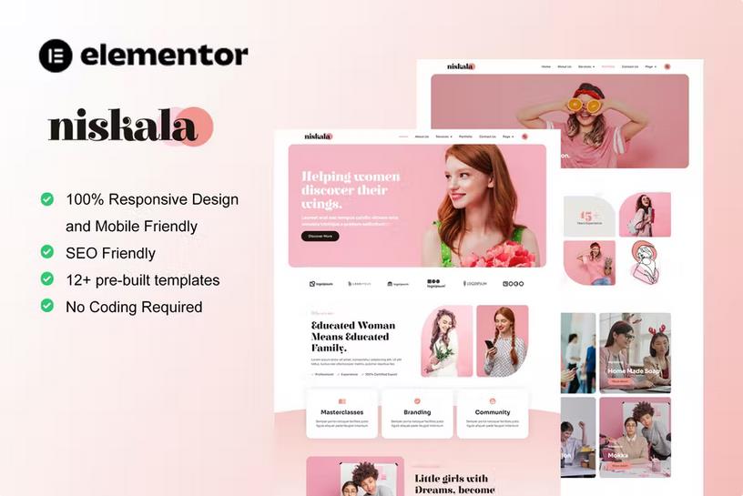 Niskala - Feminine Business Elementor Template Kit product preview
