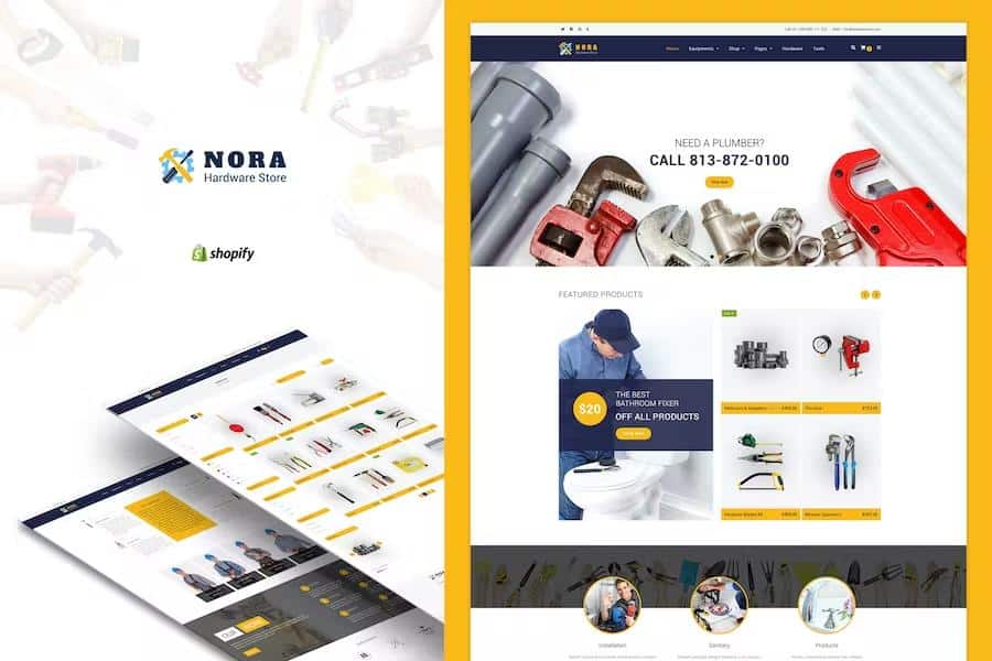Nora - Hardware Store, Plumbing Shopify Theme