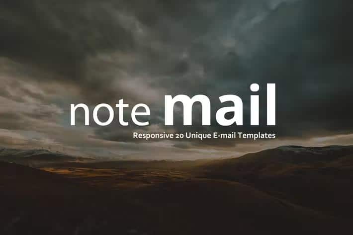 Note Mail - 20 Unique Responsive Email set + Online Access