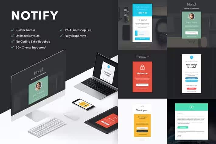 Notify - Notification Email + Themebuilder Access