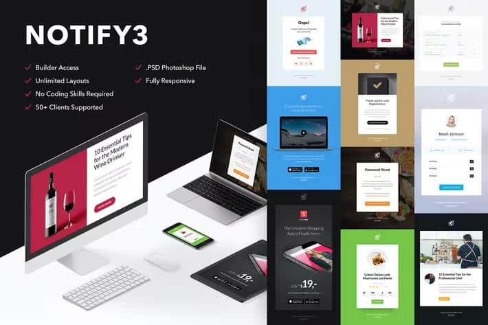 Notify3 - Notification Email + Themebuilder Access